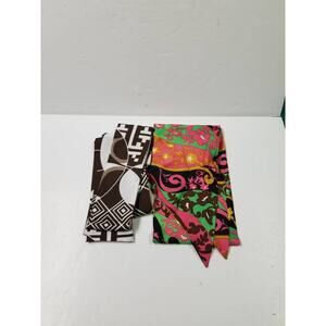 2 Retro Scarves, Stylish Sashes, 70s Fashion
